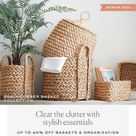 Up To 40 Off Baskets Organization At Pottery Barn Fig Garden