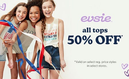 All Tops 50% Off from maurices
