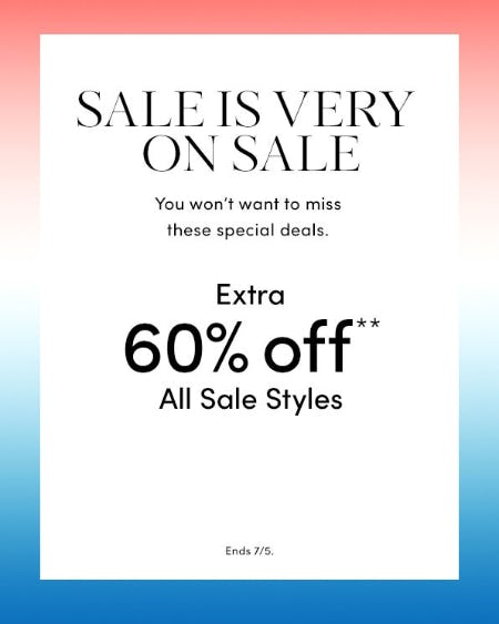 Extra 60% Off All Sale Styles from Ann Taylor