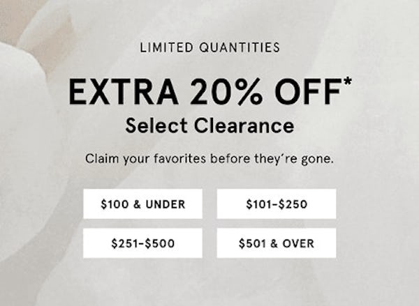 20% Off Annual Clearance Sale