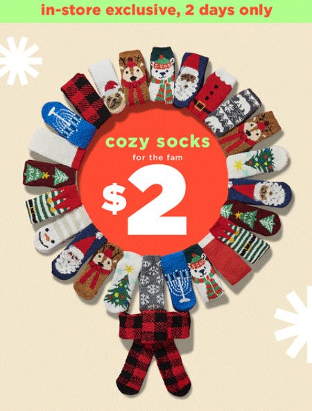 $2 Cozy Socks for the Fam from Old Navy