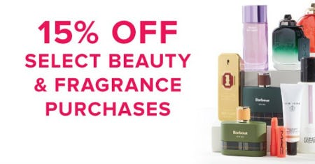 15% off Select Beauty & Fragrance Purchases