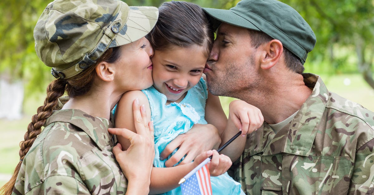 Military parents with child