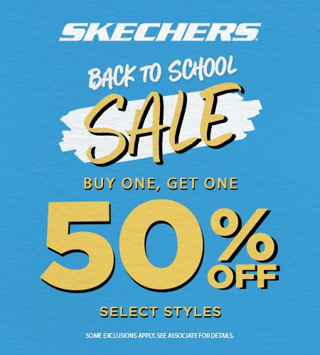 Skechers Back to School Sale! Buy One, Get One 50% Off from Skechers