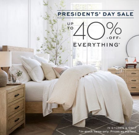 Up To 40 Off Presidents Day Sale At Pottery Barn Fig Garden