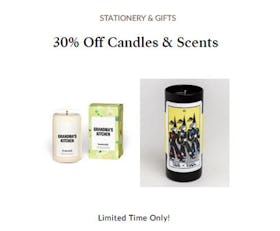 30% Off Candles & Scents