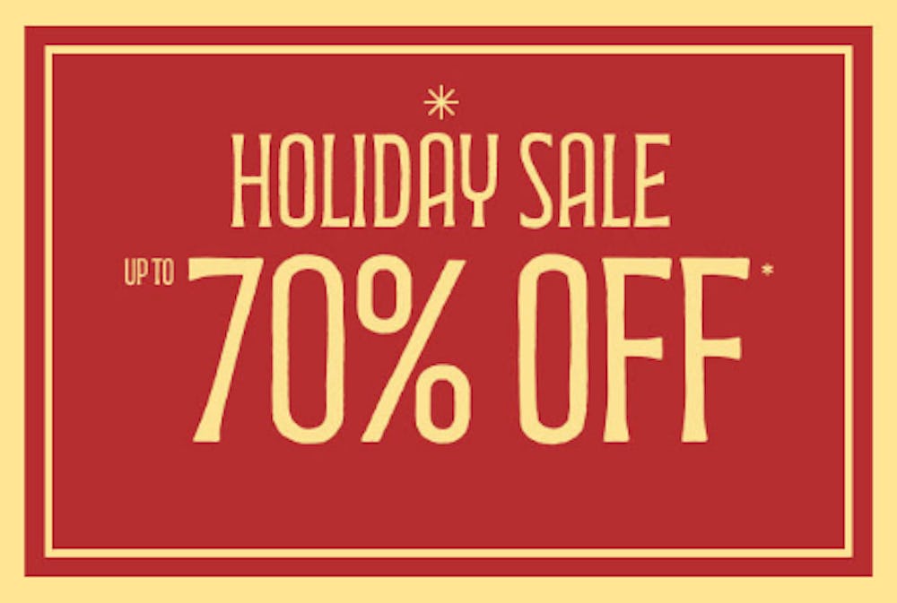 Holiday Sale Up to 70% Off