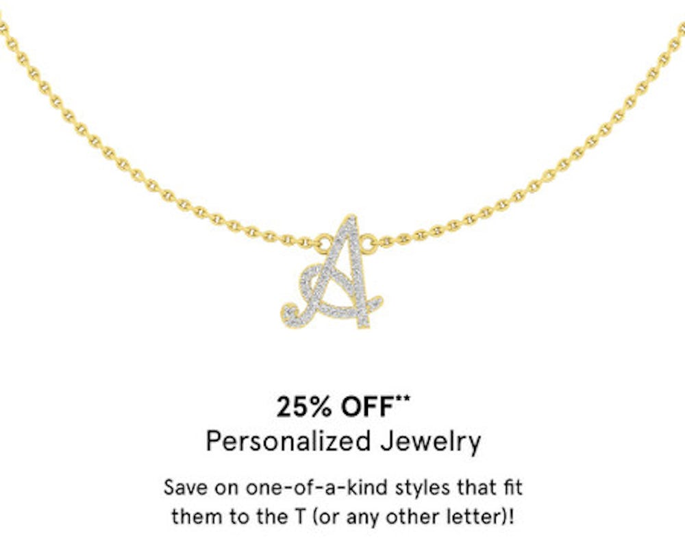 25% Off Personalized Jewelry