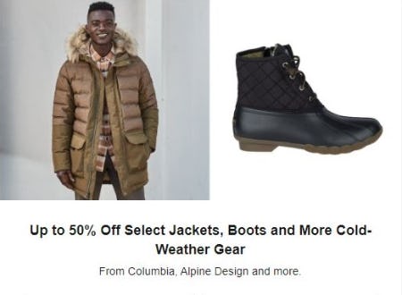Up to 50% Off Select Jackets, Boots and More Cold-Weather Gear