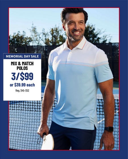 Mix & Match Polos 3 for $99