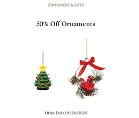 50% off Ornaments