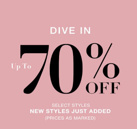 Up to 70% Off Select Styles from Everything But Water