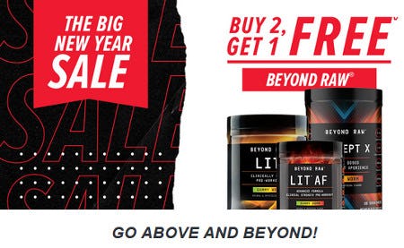Beyond Raw Buy 2, Get 1 Free from GNC
