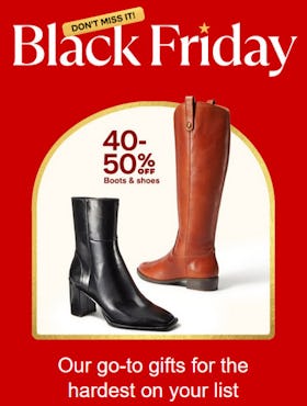 40-50% off Boots and Shoes