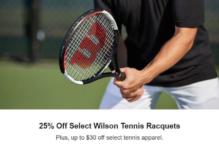 25% Off Select Wilson Tennis Racquets plus More