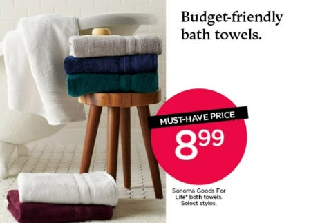 $8.99 Sonoma Goods For Life Bath Towels from Kohl's