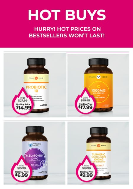 Hot Prices on Best Sellers from Vitamin World