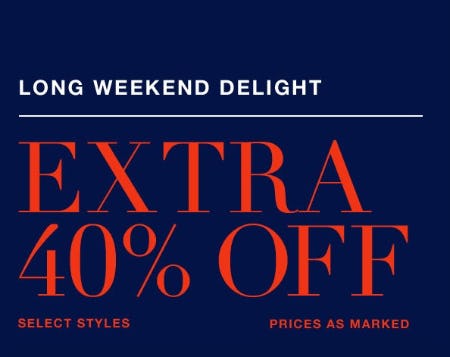 Extra 40% Off Select Styles from Everything But Water