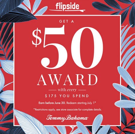 Get a $50 Award from Tommy Bahama