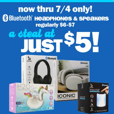 Just $5 Bluetooth Headphones and Speakers from Five Below