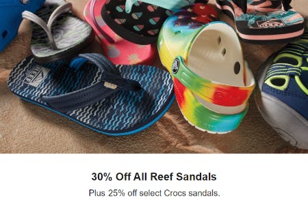 30% Off All Reef Sandals from Dicks Sporting Goods