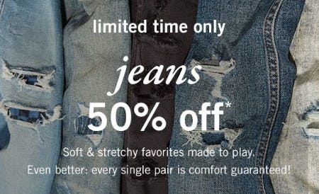 50% Off Jeans at Abercrombie Kids 