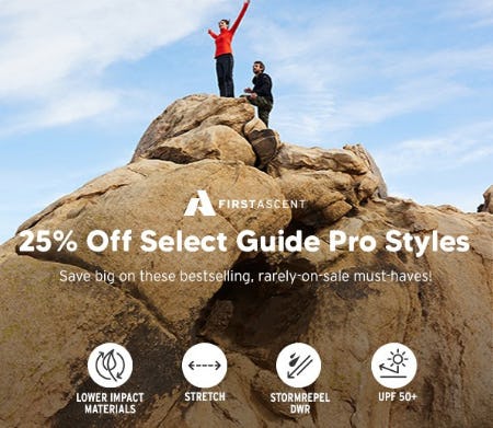 25% Off Select Guide Pro Styles