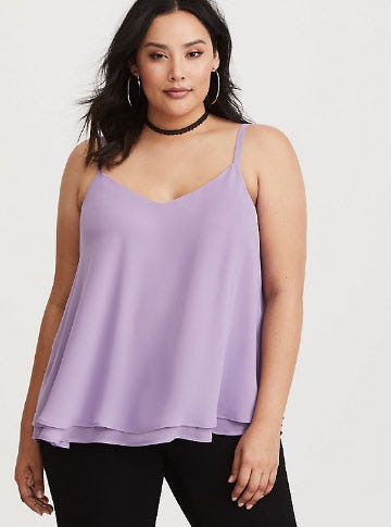 Lavender Double Layer Chiffon Cami from Torrid