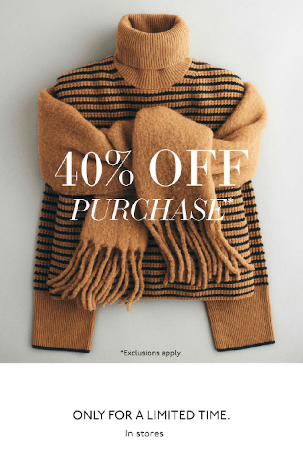 40% Off Purchase