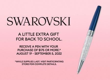 Receive a Pen With $175+ Purchase from Swarovski