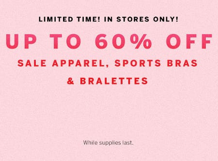 Up to 60% Off Sale Apparel, Sports Bras and Bralettes