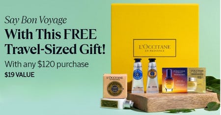 Free Travel-Sized Gift With Any $120 Purchase from L'occitane En Provence