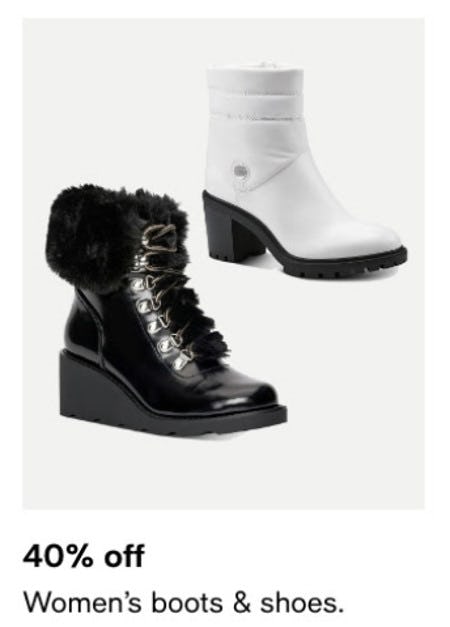 40% Off Women's Boots and Shoes
