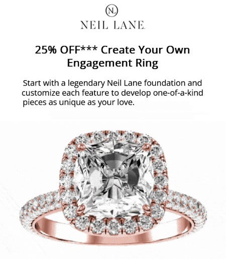 25% Off Create Your Own Engagement Ring