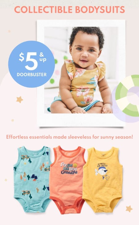 Collectible Bodysuits $5 & Up Doorbuster from Carter's