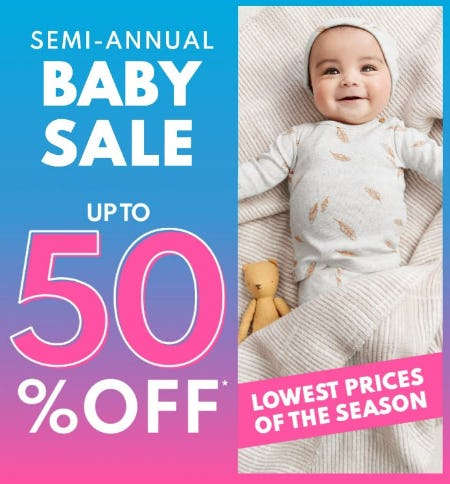 Semi-Annual Baby Sale Up to 50% Off from Carter's Oshkosh