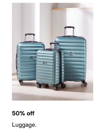 50% Off Luggage from macy's