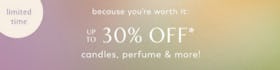Up to 30% Off Candles, Perfume & More