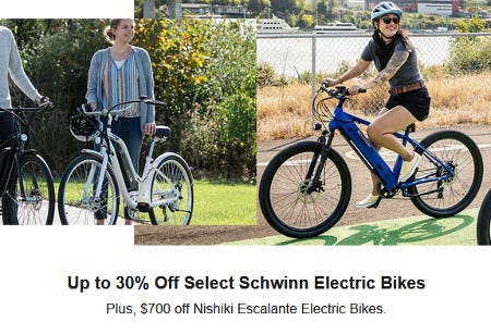 Up to 30% Off Select Schwinn Electric Bikes