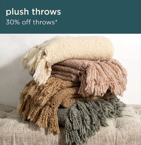 30% Off Throws from Kirkland's