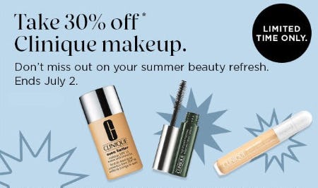 Take 30% Off Clinique Makeup from Kohl's