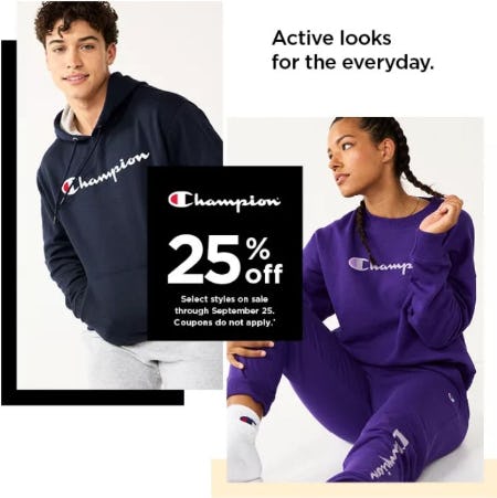 25% Off Champion from Kohl's