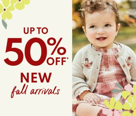 Up to 50% Off New Fall Arrivals from Carter's Oshkosh