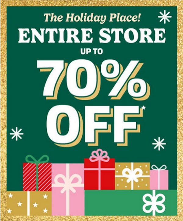 Entire Store Up to 70% off