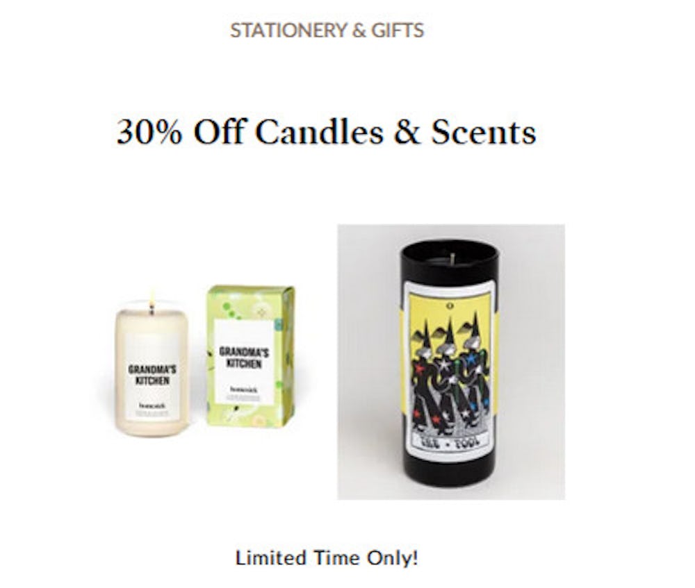 30% Off Candles and Scents