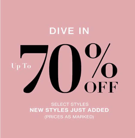 Up to 70% Off Select Styles from Everything But Water