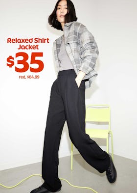 $35 Relaxed Shirt Jacket