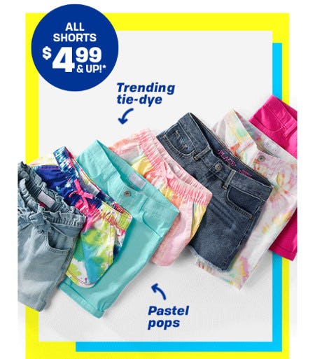 All Shorts $4.99 and Up from The Children's Place Gymboree