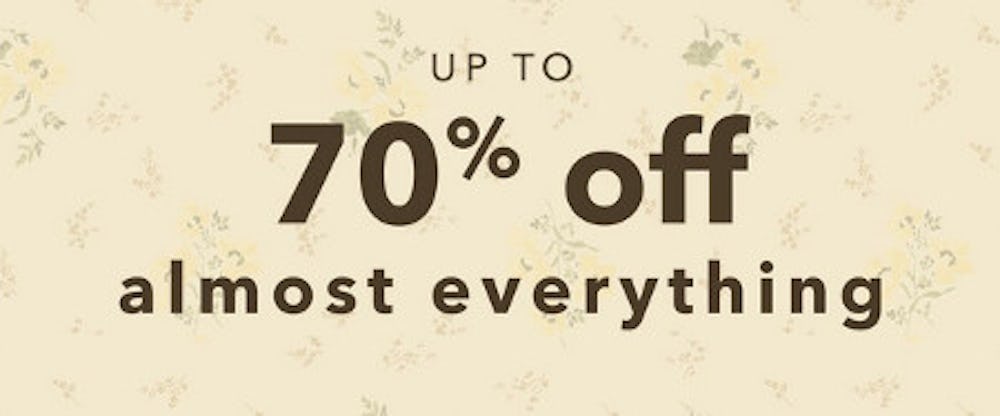 Up to 70% off Almost Everything