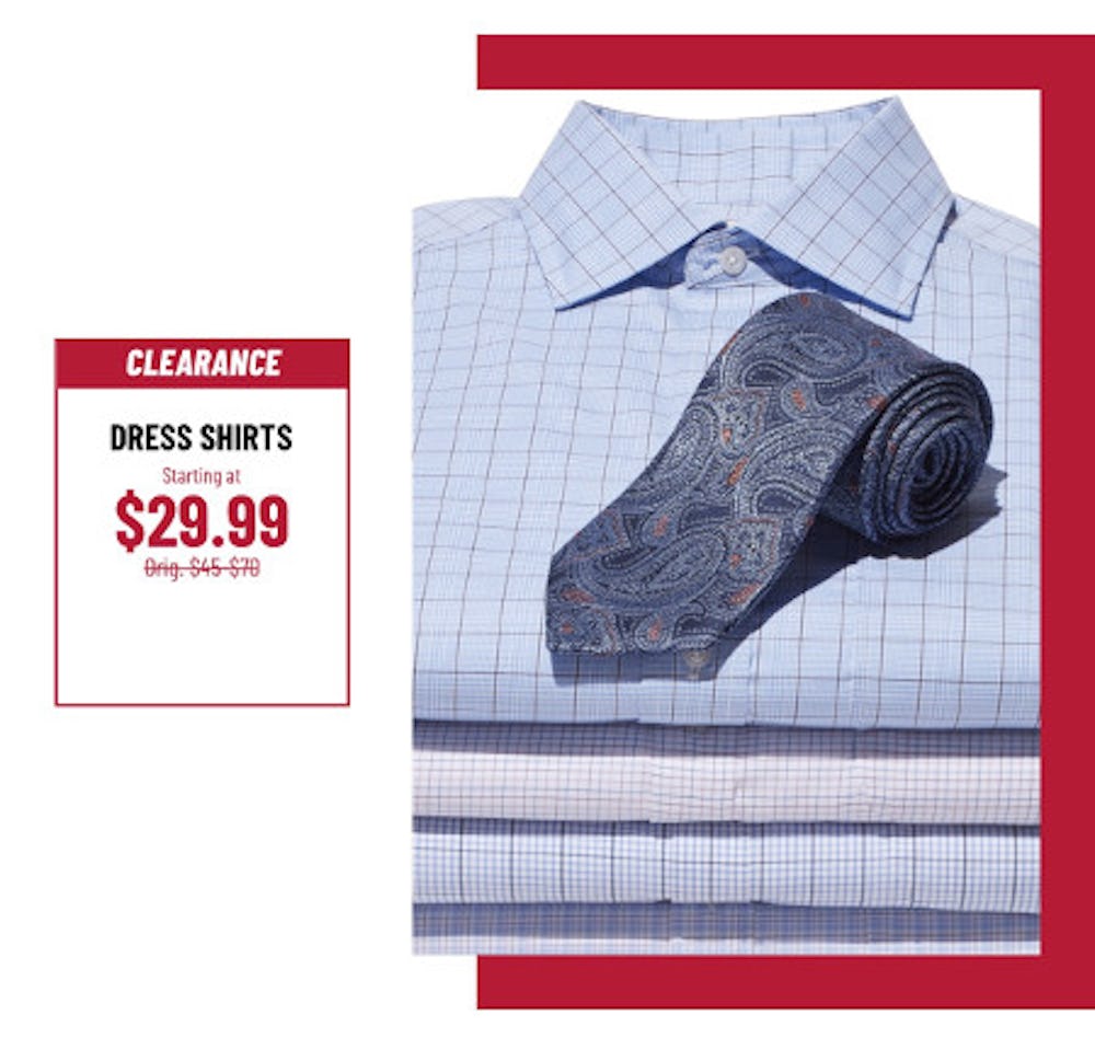 Clearance Dress Shirts Starting at $29.99